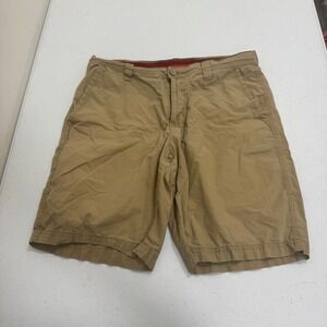 Columbia Mens Khaki Chino Shorts Tan 10 Inch Inseam Size 32W Outdoor Hiking 3208